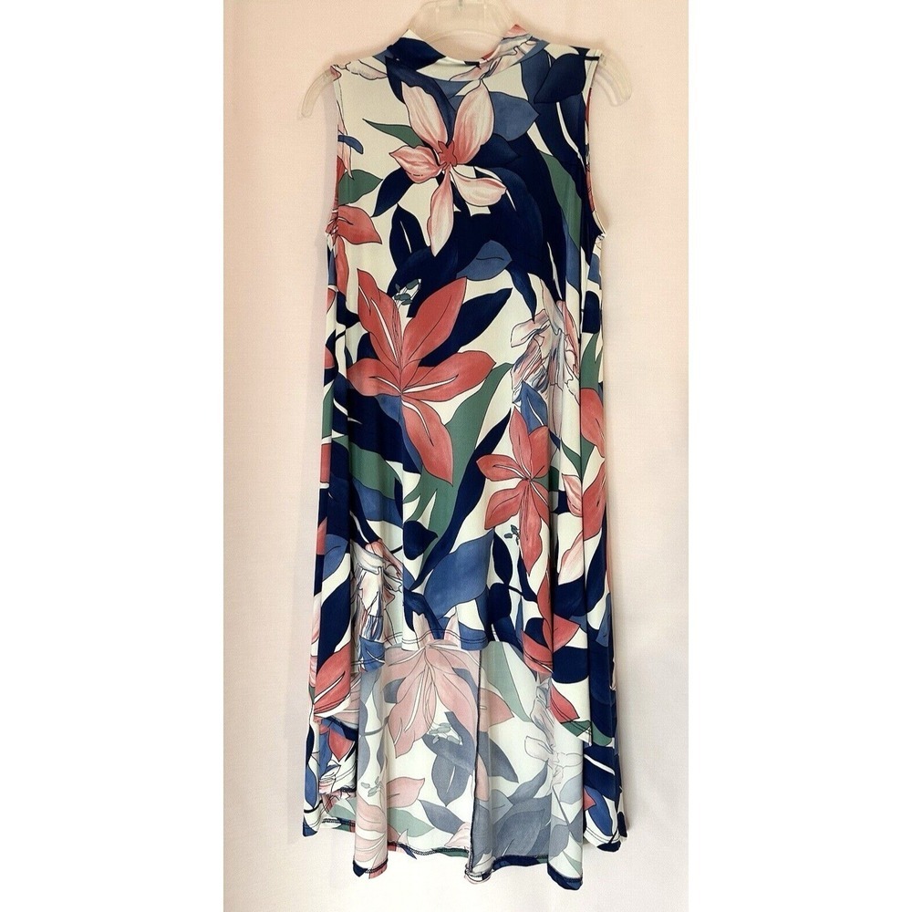 Blooms In The City Dress Women's M Floral Hi Low Stretch Lightweight Made In USA
